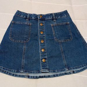Blue jean mini skirt